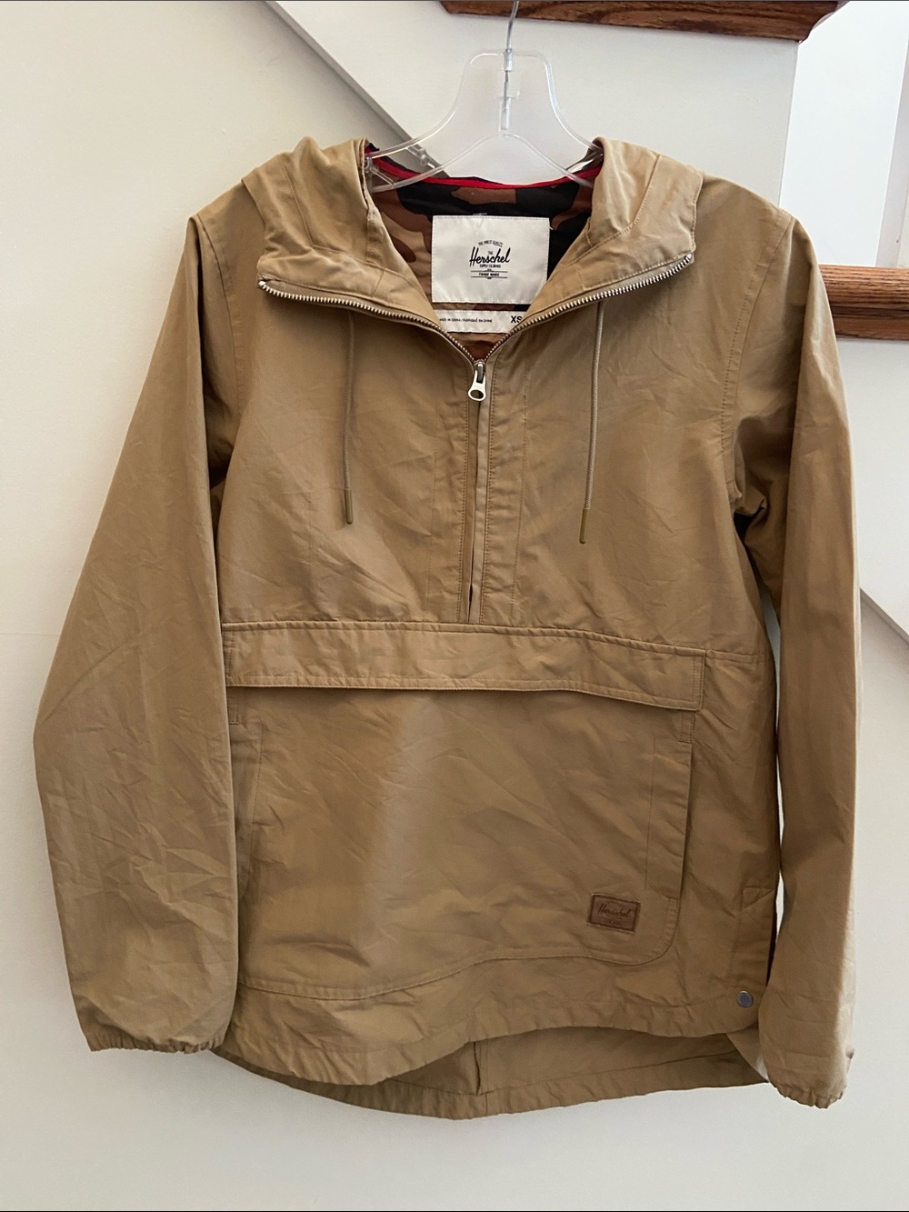 Herschel Supply Company Tan Hooded Windbreaker Pullover